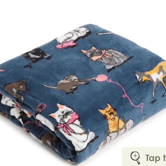 Vera Bradley Oversized Throw Blanket in Cat's Meow NWT 94" x 66" - Picture 7 of 7